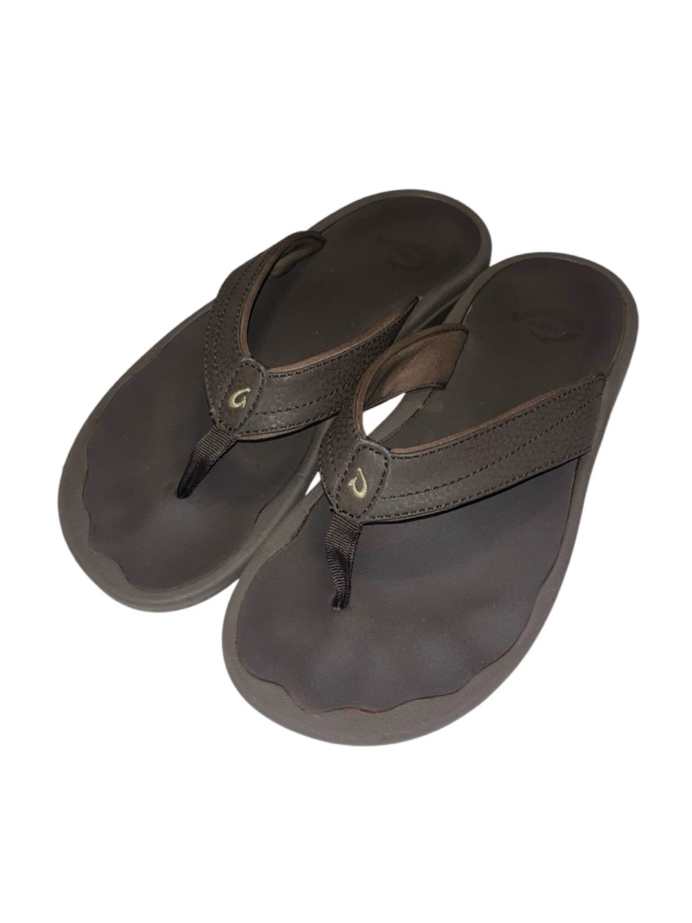 OluKai Ohana Brown Flip Flop Sandals - Size 6